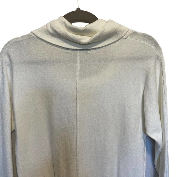 Joan Vass Relaxed Fit Cowl Neck Pullover Sweater White Slouchy Size S New - Picture 12 of 13